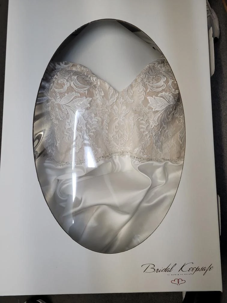 Wedding gown preserved in a Bridal Keepsafe box